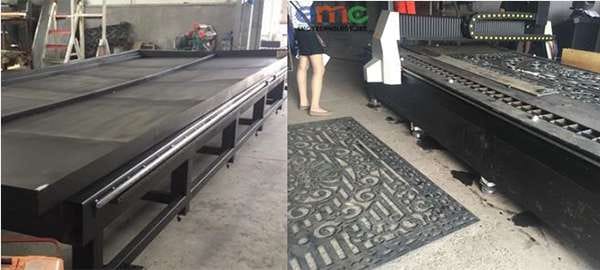 Bàn máy cắt hoa cnc bàn liền
