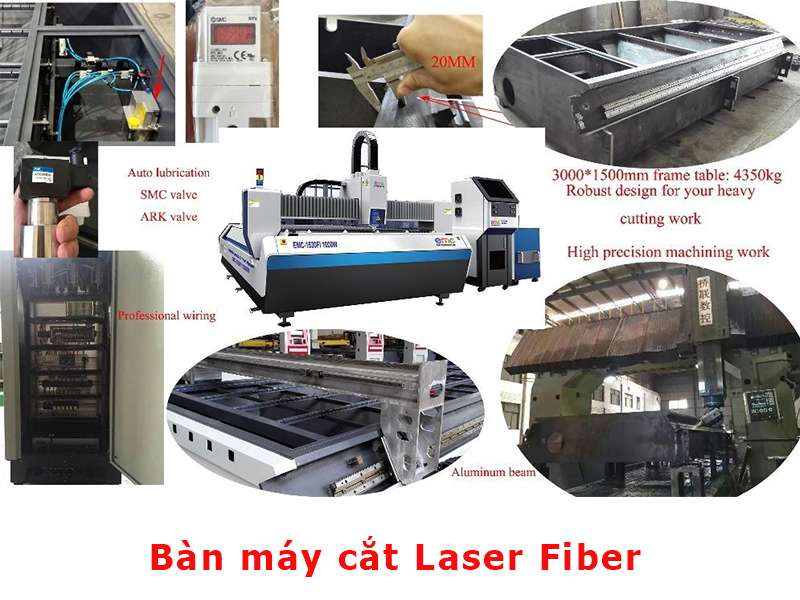 bàn máy cắt laser fiber