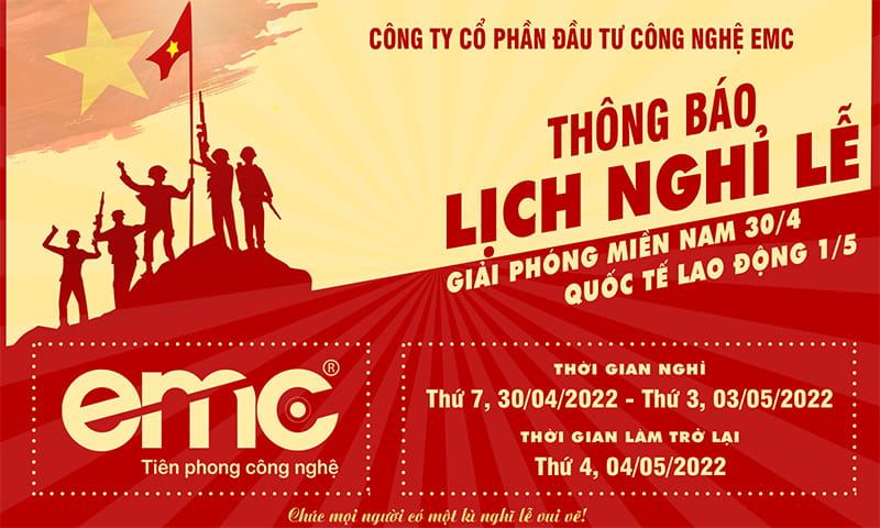 Thông báo nghĩ lễ 30/4
