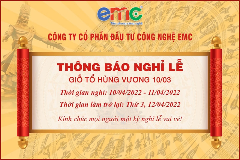 Banner thông báo lịch nghỉ lễ Giỗ tổ Hùng Vương 10-3