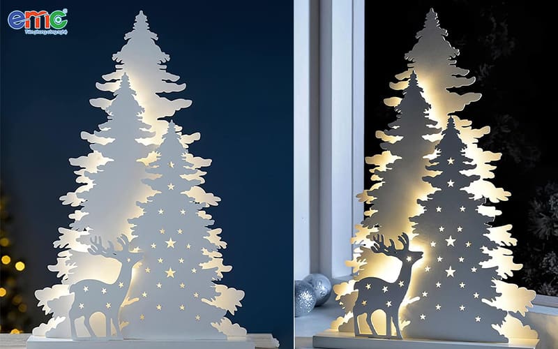 Mẫu cây thông trang trí noel bằng máy cnc