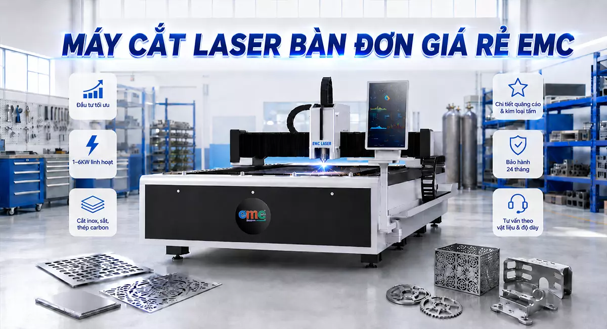 Máy Cắt Laser Bàn Đơn Giá Rẻ EMC
