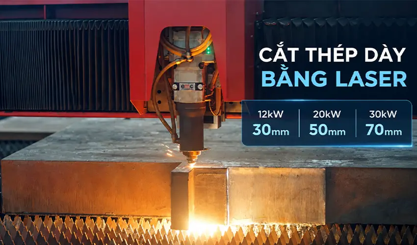 Máy cắt laser cắt thép dày được bao nhiêu