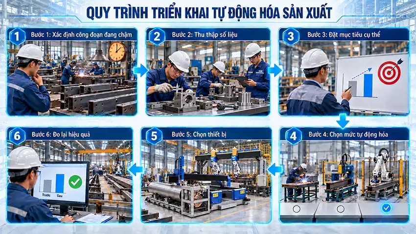 Quy trình triển khai tự động hóa sản xuất
